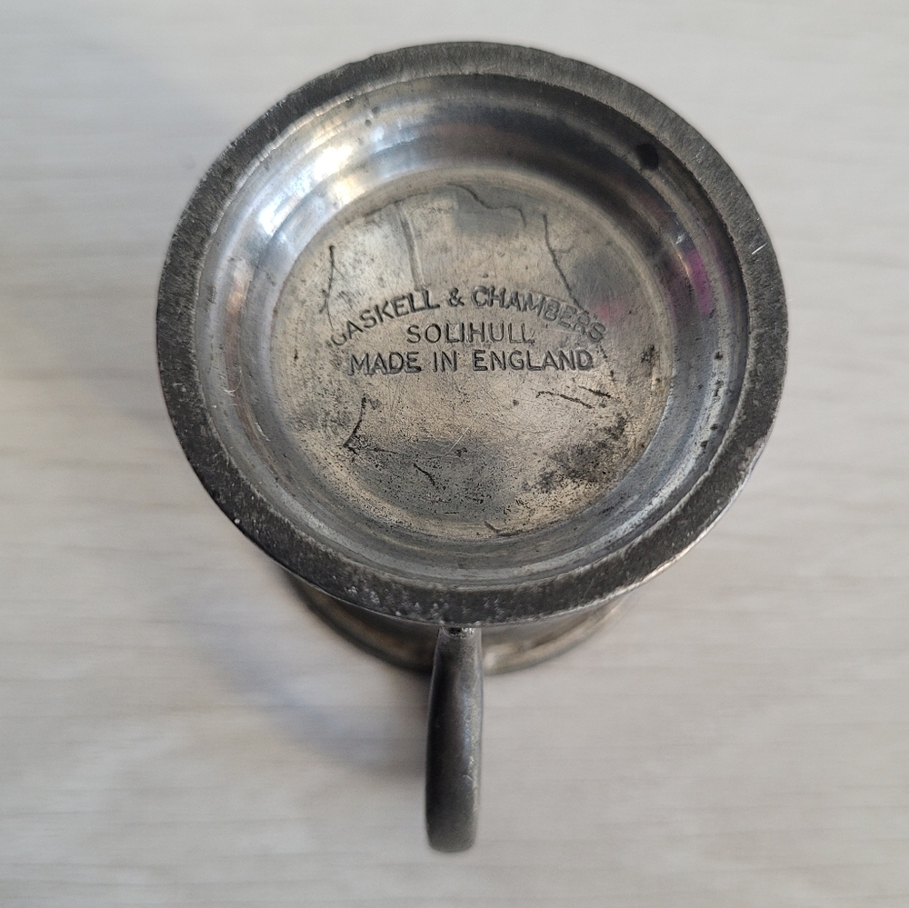 Vintage Pewter Single Tankard Measure 1/6 Gill Gaskell & Chambers Birmingham